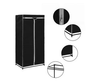 Ντουλάπα, μαύρη, 75 x 50 x 160 εκ.