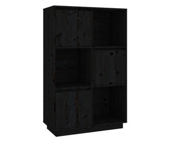 Visoka komoda crna 74 x 35 x 117 cm od masivne borovine