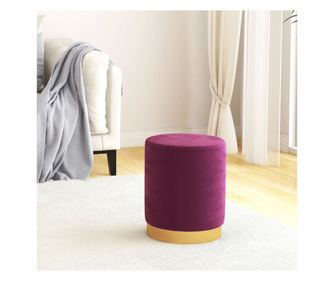 Kulatý úložný taburet, fialový, sametový