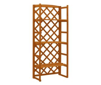 Stalak za biljke s rešetkom, narančasti, 60x30x140 cm, masivna jelovina