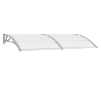 Nadstrešnica za vrata siva i prozirna 200 x 80 cm PC