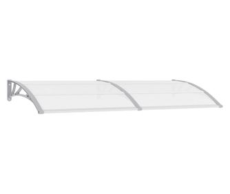 Nadstrešnica za vrata siva i prozirna 240 x 80 cm PC