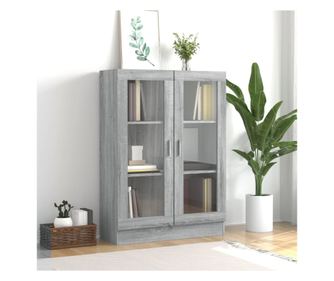 Ormar vitrina, siva sonoma, 82,5x30,5x115 cm, obrađeno drvo