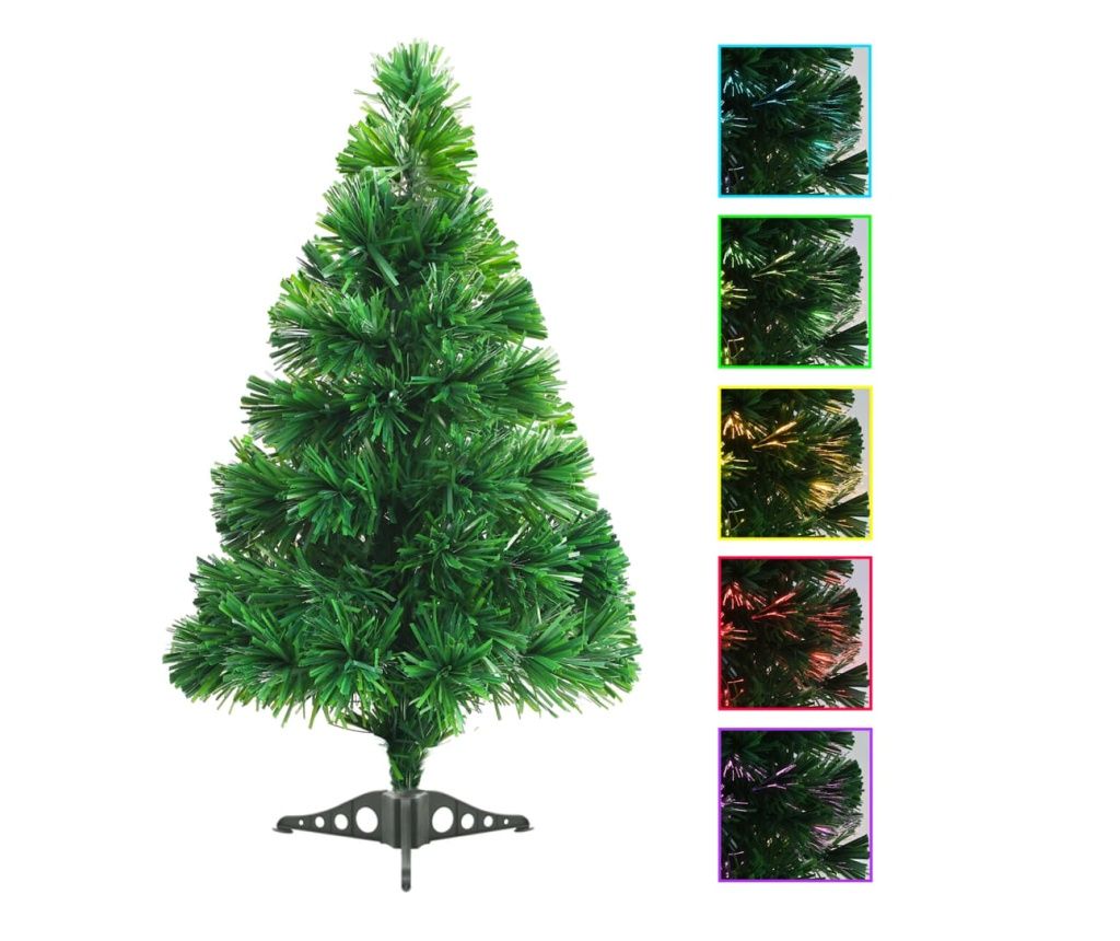 Umjetno božićno drvce od optičkih vlakana 64 cm zeleno 