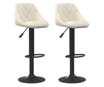 Barski stolci 2 kom krem baršunasti