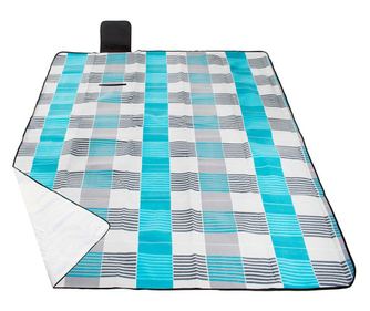 Piknik vagy strand takaró szigetelő fóliával és fogantyúval, 200x300cm, kék szürke