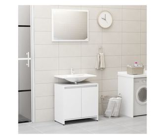 Set mobilier de baie, alb, PAL