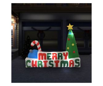 Napuhavajuće božićno drvce s LED dekoracijama 240x188 cm