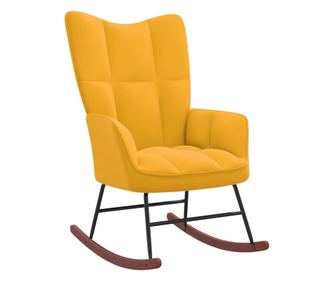 Stolica za ljuljanje, senf žuta, baršun