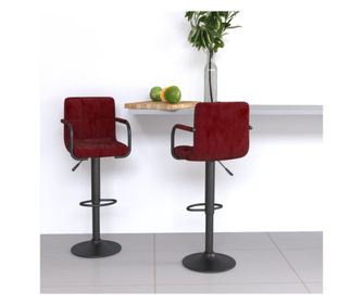 Bar stolčki, 2 kosi, vino rdeča, žamet