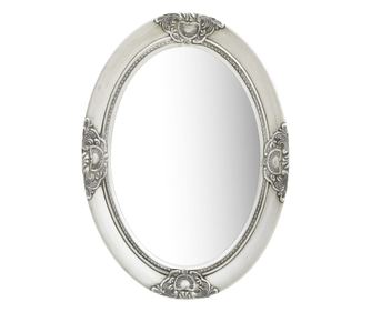 Oglindă de perete în stil baroc, argintiu, 50 x 70 cm