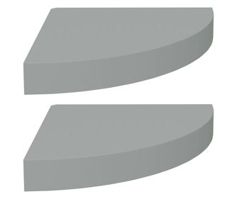Falra szerelhet sarokpolcok, 2 db, szrke, 25 x 25 x 3,8 cm, MDF
