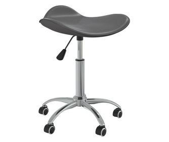 Vrteči jedilni stol, siva, ekološka usnja