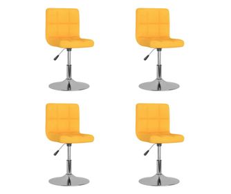 Zakretne blagovaonske stolice, 4 kom., žute, tekstil