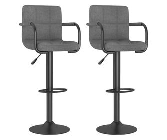 Barski stolčki 2 kosa svetlo sivo blago