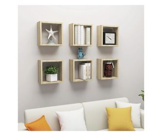 Kocka polcrendszer, 6 db, sonoma tölgy, 30x15x30 cm