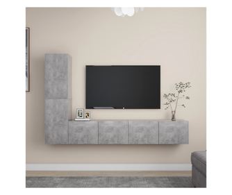 Set TV ormarića, 4 dijela, betonski sivi, PAL