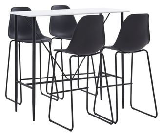 Set za bar, 5 dijelova, crna, plastika