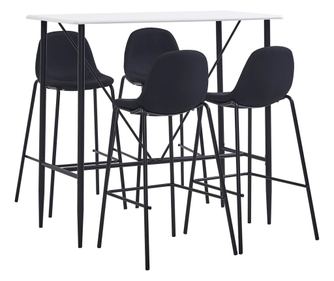 Set barskog namještaja, 5 dijelova, crna, tekstilni materijal