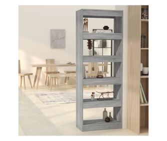 Polica/pregrada za sobu, siva sonoma, 60x30x166 cm, iverica