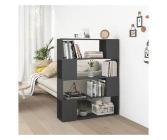 Polica/pregrada za sobu, siva, 100x24x124 cm