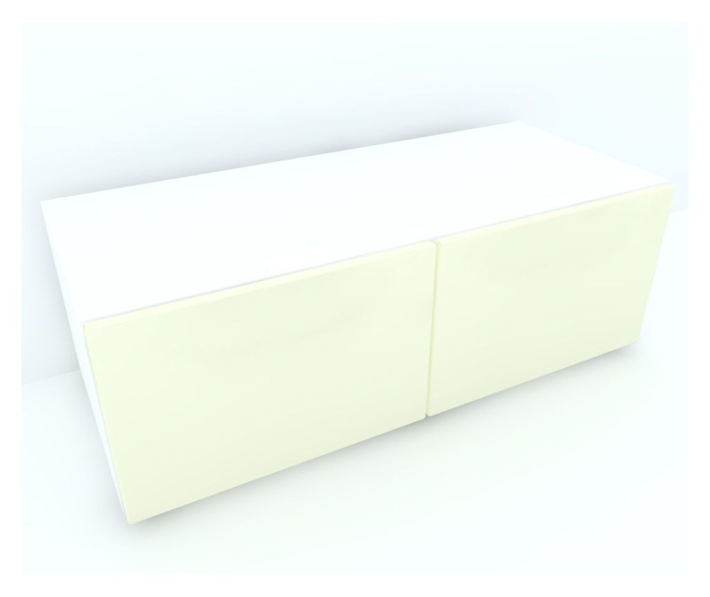 Armonia Comoda alba cu 2 usi cu sistem "PUSH TO OPEN" fronturi MDF Vanilie