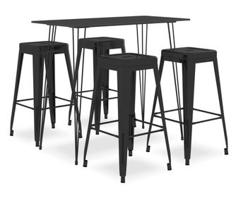 Set bar namještaja, 5 komada, crna