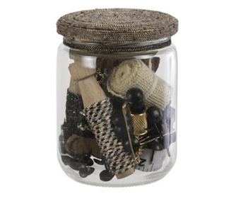 Decoratiune set de cusut in borcan, negru