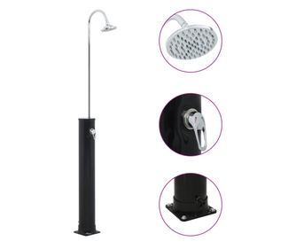 Napelemes zuhany, fekete, 214 cm, 20 l