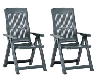 sszecsukhat kerti szkek, 2 db, zld, manyag