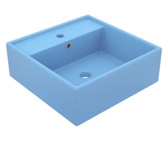 Chiuveta lux preaplin, bleu mat, 41x41 cm, ceramica, patrat