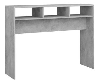 Konzolna mizica betonsko siva 105x30x80 cm iverna plošča