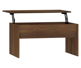 Klubska mizica rjavi hrast 80x50,5x41,5 cm konstruiran les