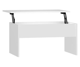 Klubska mizica bela 80x50,5x41,5 cm konstruiran les