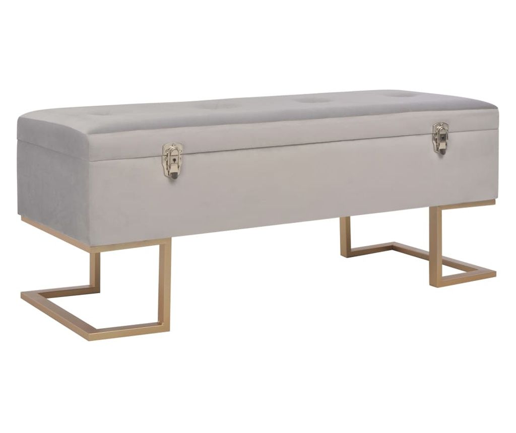 Bela klop z enim predalom za shranjevanje 105 cm iz žameta