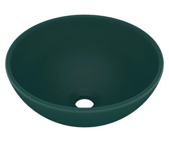 Chiuvetă baie lux verde închis mat 32,5x14 cm ceramică rotund