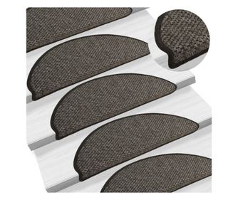 Covorașe scări autoadezive, 15 buc. gri 65x25 cm, aspect sisal