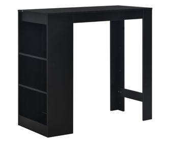 Brpult polccal, fekete, 110 x 50 x 103 cm