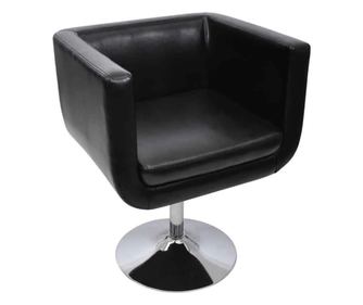 Barska stolica od umjetne kože crna