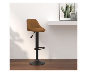 Bar stol, rjav, žamet