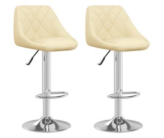 Barski stolčki 2 kosa krem umetno usnje