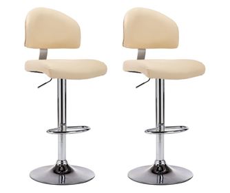 Barski stolčki 2 kosa krem umetno usnje