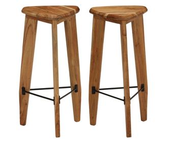 Scaune de bar, 2 buc., lemn masiv de acacia