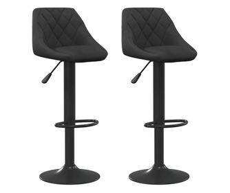 Barski stolčki 2 kosa črn žamet