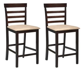 Barski stoli 2 kosa rjavo blago