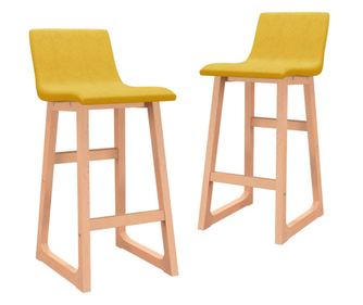 Barski stolčki 2 kosa gorčično rumeno blago