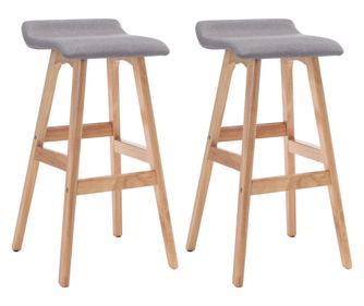 Barski stoli 2 kosa svetlo sivo blago