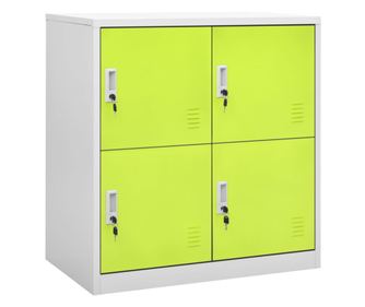 Ντουλάπι, ανοιχτό γκρι και πράσινο, 90x45x92.5 εκ., ατσάλι