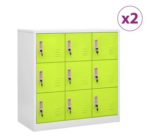 Omare 2 kosi svetlo siva in zelena 90x45x92,5 cm jeklo