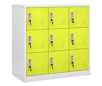 Ντουλάπι με θυρίδες, Ανοιχτό Γκρι και Πράσινο, 90x45x92.5 εκ., Ατσάλι